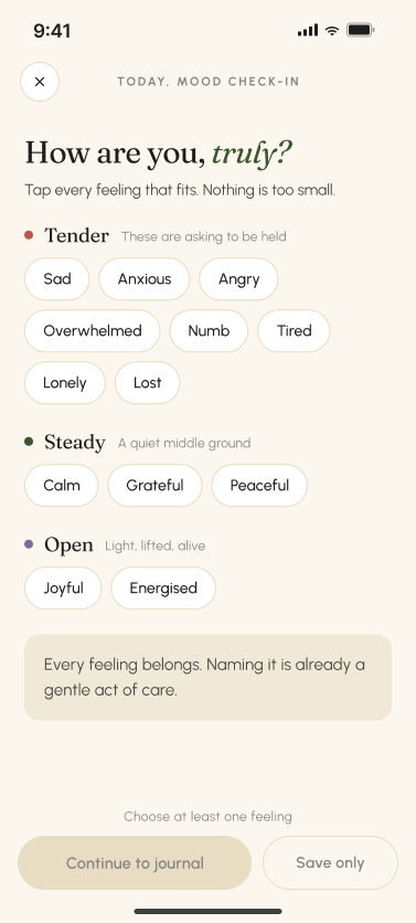 Healing Soul mood check-in